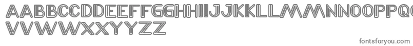LaserGun-fontti – harmaat kirjasimet valkoisella taustalla