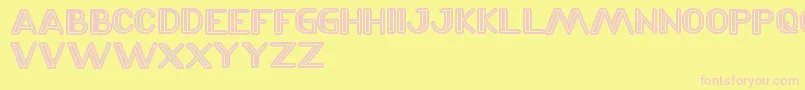 LaserGun Font – Pink Fonts on Yellow Background