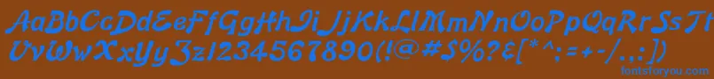 フォントBonnardflf – 茶色の背景に青い文字