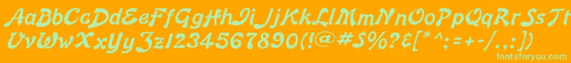 Bonnardflf Font – Green Fonts on Orange Background