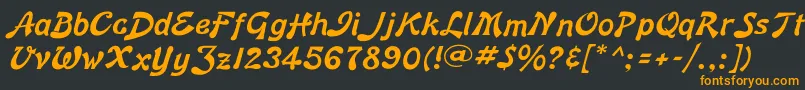 フォントBonnardflf – 黒い背景にオレンジの文字