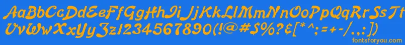 Шрифт Bonnardflf – оранжевые шрифты на синем фоне