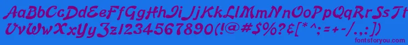 Bonnardflf Font – Purple Fonts on Blue Background