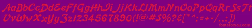 Fonte Bonnardflf – fontes vermelhas em um fundo violeta