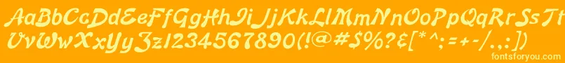 Bonnardflf-fontti – keltaiset fontit oranssilla taustalla
