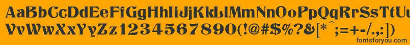 Шрифт Titania – чёрные шрифты на оранжевом фоне