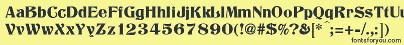 Titania-fontti – mustat fontit keltaisella taustalla