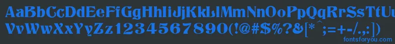 フォントTitania – 黒い背景に青い文字