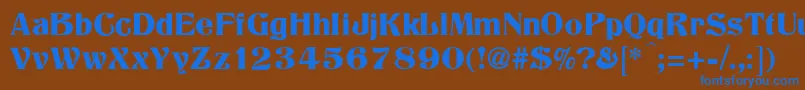 Titania-fontti – siniset fontit ruskealla taustalla