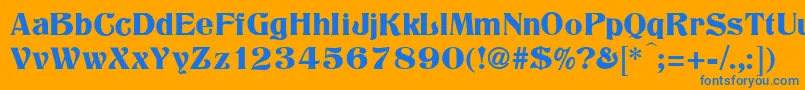 Шрифт Titania – синие шрифты на оранжевом фоне
