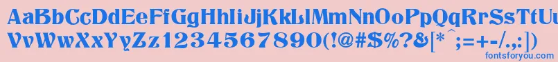 フォントTitania – ピンクの背景に青い文字