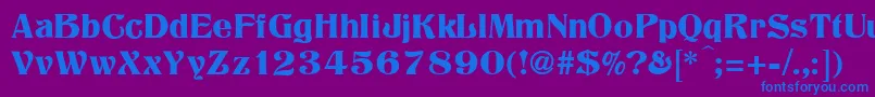 フォントTitania – 紫色の背景に青い文字