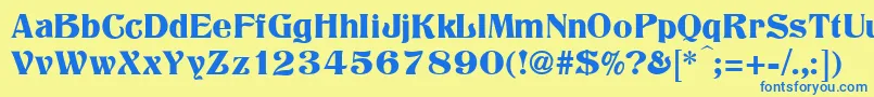 Titania-fontti – siniset fontit keltaisella taustalla