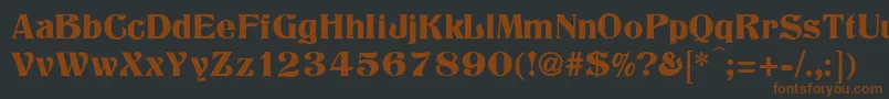Titania-fontti – ruskeat fontit mustalla taustalla