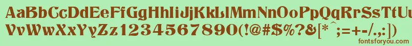 Titania-fontti – ruskeat fontit vihreällä taustalla