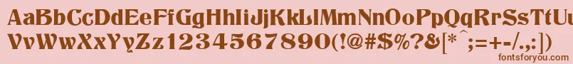Titania-fontti – ruskeat fontit vaaleanpunaisella taustalla