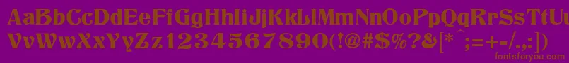 Titania-fontti – ruskeat fontit violetilla taustalla