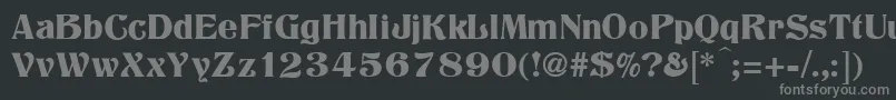 Titania-fontti – harmaat kirjasimet mustalla taustalla