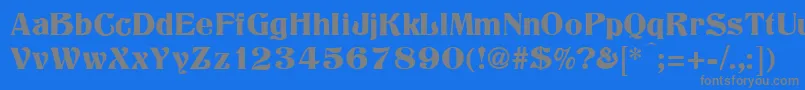 Titania-fontti – harmaat kirjasimet sinisellä taustalla