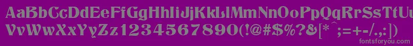 フォントTitania – 紫の背景に灰色の文字