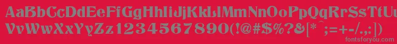 Titania-fontti – harmaat kirjasimet punaisella taustalla