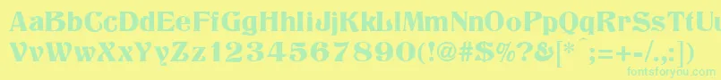 Titania Font – Green Fonts on Yellow Background