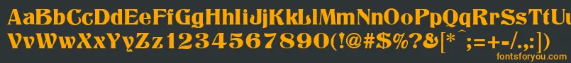 Titania Font – Orange Fonts on Black Background