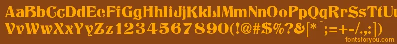 Titania Font – Orange Fonts on Brown Background