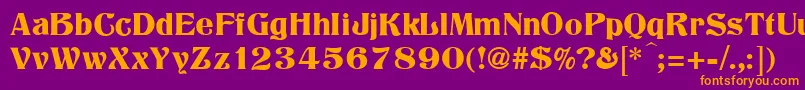 Titania-fontti – oranssit fontit violetilla taustalla