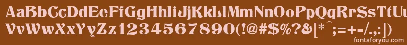 Titania-fontti – vaaleanpunaiset fontit ruskealla taustalla