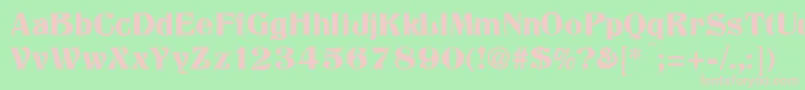 Titania-fontti – vaaleanpunaiset fontit vihreällä taustalla