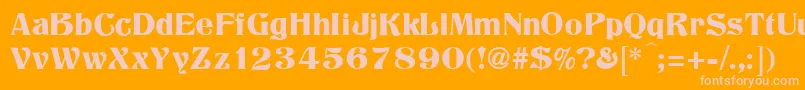 Titania Font – Pink Fonts on Orange Background