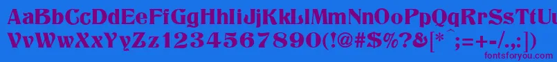 Titania Font – Purple Fonts on Blue Background