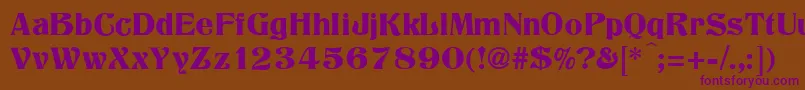 Titania-fontti – violetit fontit ruskealla taustalla