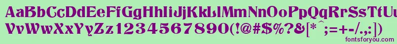 Шрифт Titania – фиолетовые шрифты на зелёном фоне