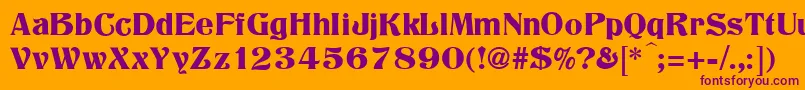 Titania-fontti – violetit fontit oranssilla taustalla