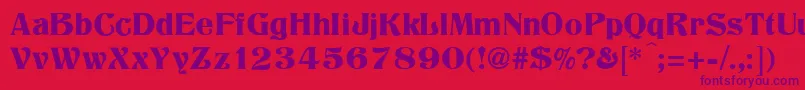 Titania-fontti – violetit fontit punaisella taustalla
