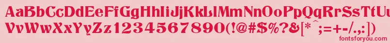 フォントTitania – ピンクの背景に赤い文字