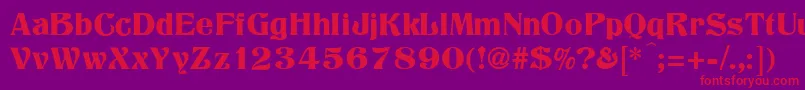 フォントTitania – 紫の背景に赤い文字