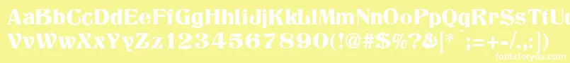 Titania-fontti – valkoiset fontit keltaisella taustalla