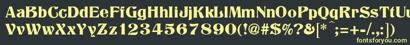 Titania-fontti – keltaiset fontit mustalla taustalla