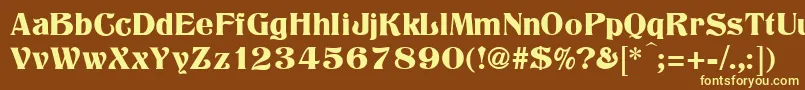 Titania-fontti – keltaiset fontit ruskealla taustalla