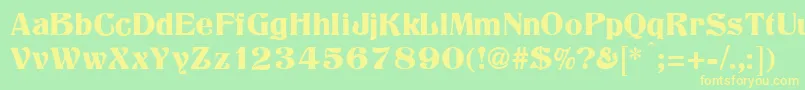 Titania Font – Yellow Fonts on Green Background