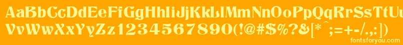 Шрифт Titania – жёлтые шрифты на оранжевом фоне