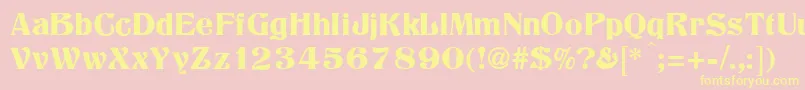 Шрифт Titania – жёлтые шрифты на розовом фоне