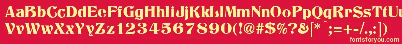 Titania-fontti – keltaiset fontit punaisella taustalla