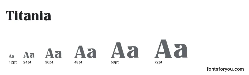 Размеры шрифта Titania