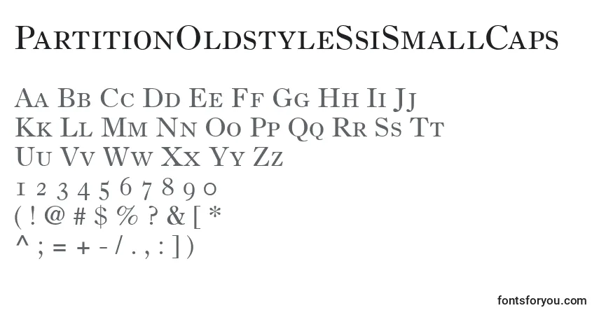 PartitionOldstyleSsiSmallCaps-fontti – aakkoset, numerot, erikoismerkit