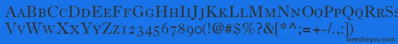 Шрифт PartitionOldstyleSsiSmallCaps – чёрные шрифты на синем фоне