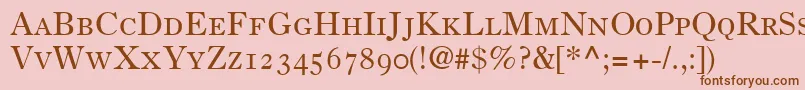 Шрифт PartitionOldstyleSsiSmallCaps – коричневые шрифты на розовом фоне